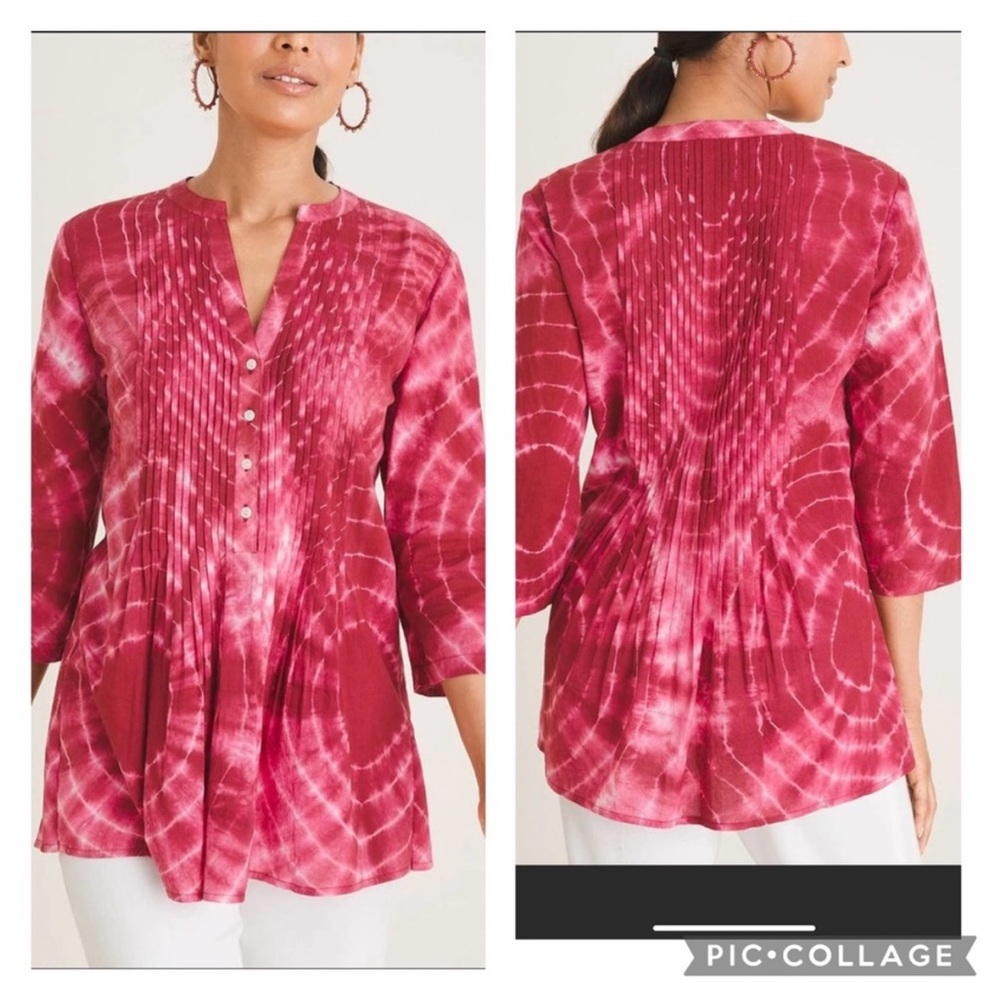 Pink Tie-Dye tunic size OOP Chicos
